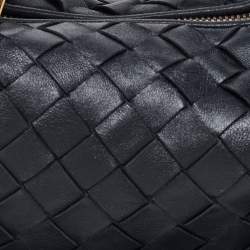 Pre Owned Bottega Veneta Black Intrecciato Leather Mini Jodie Hobo