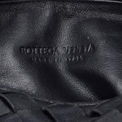 Pre Owned Bottega Veneta Black Intrecciato Leather Mini Jodie Hobo