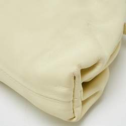 Pre Owned Bottega Veneta Light Yellow Leather Mini The Pouch Bag