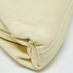 Pre Owned Bottega Veneta Light Yellow Leather Mini The Pouch Bag