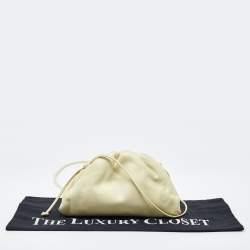 Pre Owned Bottega Veneta Light Yellow Leather Mini The Pouch Bag