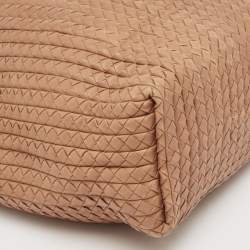 Pre Owned Bottega Veneta Brown Intrecciato Leather Large Natte Hobo