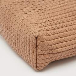 Pre Owned Bottega Veneta Brown Intrecciato Leather Large Natte Hobo