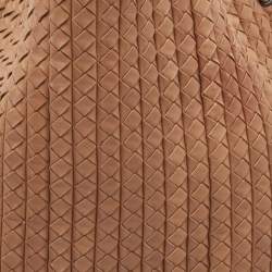 Pre Owned Bottega Veneta Brown Intrecciato Leather Large Natte Hobo