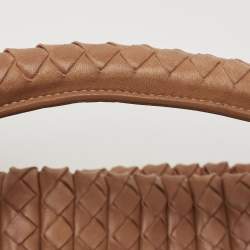 Pre Owned Bottega Veneta Brown Intrecciato Leather Large Natte Hobo
