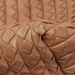 Pre Owned Bottega Veneta Brown Intrecciato Leather Large Natte Hobo