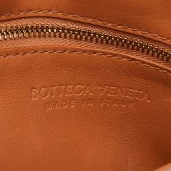 Bottega Veneta Pale Orange Leather Chain Cassette Top Handle Bag