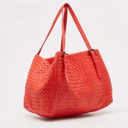 مملوكة مسبقًا Bottega Veneta Red Intrecciato Leather Cesta Bag