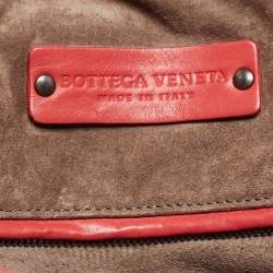 Pre Owned Bottega Veneta Red Intrecciato Leather New Boston Bag