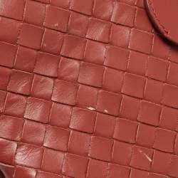 Bottega Veneta  Maroon Intrecciato Leather Medium Roma Tote