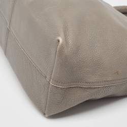 Pre Owned Bottega Veneta Grey Leather Intrecciato Handle Tote