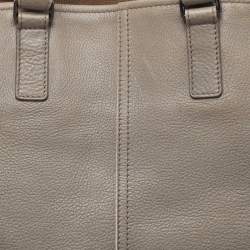 Pre Owned Bottega Veneta Grey Leather Intrecciato Handle Tote
