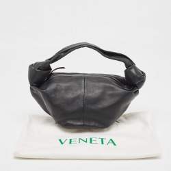 Pre Owned Bottega Veneta Black Mini Double Knot Hobo