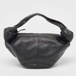 Pre Owned Bottega Veneta Black Mini Double Knot Hobo