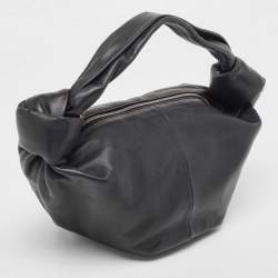 Pre Owned Bottega Veneta Black Mini Double Knot Hobo