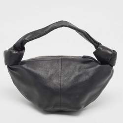 Pre Owned Bottega Veneta Black Mini Double Knot Hobo