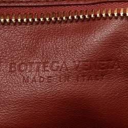 Pre Owned Bottega Veneta Rust Brown Leather BV Knotted Twist Clutch