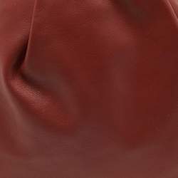 Pre Owned Bottega Veneta Rust Brown Leather BV Knotted Twist Clutch