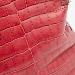 Bottega Veneta Pink Crocodile Frame Tote