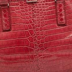 Bottega Veneta Pink Crocodile Frame Tote