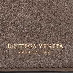 Pre Owned Bottega Veneta Beige Intrecciato Leather Flap Continental Wallet