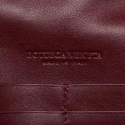 Pre Owned Bottega Veneta Red Intrecciato Leather Flap Crossbody Bag