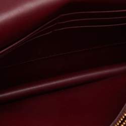 Pre Owned Bottega Veneta Red Intrecciato Leather Flap Crossbody Bag