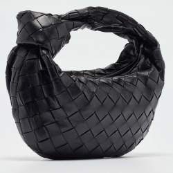 Pre Owned حقيبة هوبو بوتيغا فينيتا ميني جودي جلد انترشياتو أزرق تركواز 