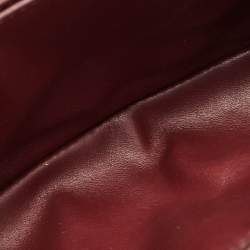 Pre Owned Bottega Veneta Burgundy Intrecciato Leather Flap Crossbody Bag