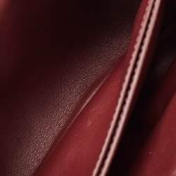 Pre Owned Bottega Veneta Burgundy Intrecciato Leather Flap Crossbody Bag