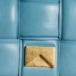 Pre Owned Bottega Veneta Blue Padded Leather Chain Cassette Shoulder Bag