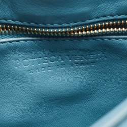 Pre Owned Bottega Veneta Blue Padded Leather Chain Cassette Shoulder Bag