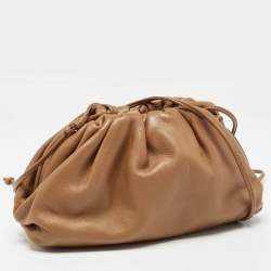 Pre Owned Bottega Veneta Brown Leather Mini The Pouch Bag