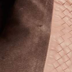 Pre Owned Bottega Veneta Salmon Intrecciato Leather Large Cesta Tote