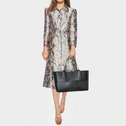 Pre Owned Bottega Veneta Black Intrecciato Leather Medium Arco Tote