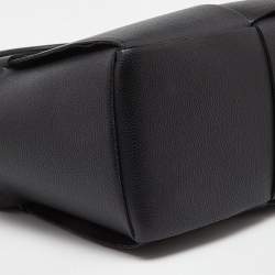 Pre Owned Bottega Veneta Black Intrecciato Leather Medium Arco Tote