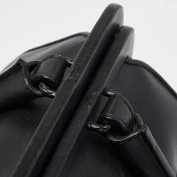 Pre Owned Bottega Veneta Black Intrecciato Leather Frame Expandable Bag