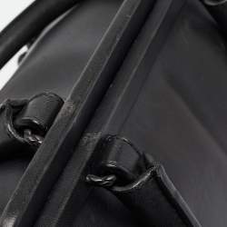 Pre Owned Bottega Veneta Black Intrecciato Leather Frame Expandable Bag