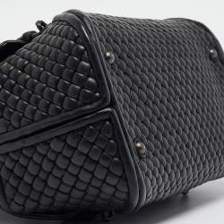 Pre Owned Bottega Veneta Black Intrecciato Leather Frame Expandable Bag
