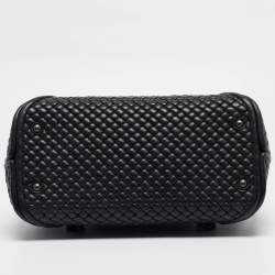 Pre Owned Bottega Veneta Black Intrecciato Leather Frame Expandable Bag