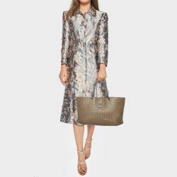 Pre Owned Bottega Veneta Brown Intrecciato Leather Capri Tote