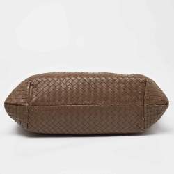 Pre Owned Bottega Veneta Brown Intrecciato Leather Capri Tote