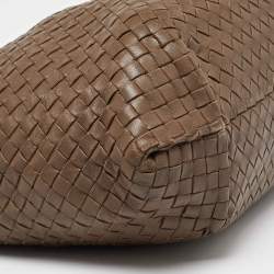 Pre Owned Bottega Veneta Brown Intrecciato Leather Capri Tote