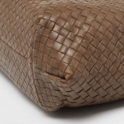 Pre Owned Bottega Veneta Brown Intrecciato Leather Capri Tote