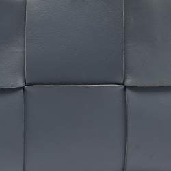 Pre Owned Bottega Veneta Ash Blue Intrecciato Leather Medium Arco Tote