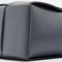 Pre Owned Bottega Veneta Ash Blue Intrecciato Leather Medium Arco Tote