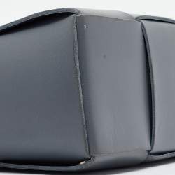 Pre Owned Bottega Veneta Ash Blue Intrecciato Leather Medium Arco Tote