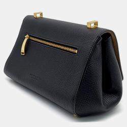 Bottega Veneta Black Leather BV Angle Handbag