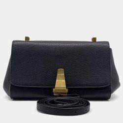 Bottega Veneta Black Leather BV Angle Handbag