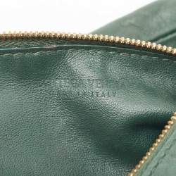 Pre Owned Bottega Veneta Dark Green Leather Double Knot Bag